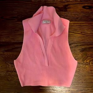Aritzia Babaton Sculpt Knit Tank in Pink